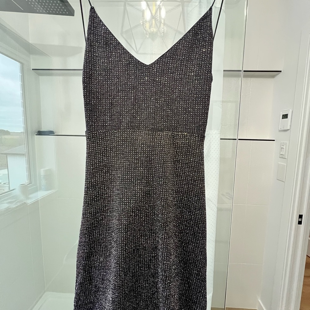 Open back Elegant Black Glitter Dress